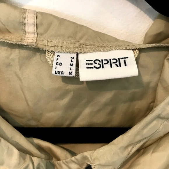 Vintage Esprit M Beige Pullover Hooded Drawstring - Picture 5 of 5